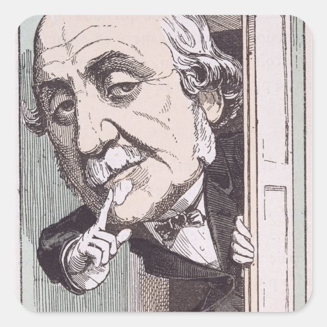 Caricature of Albert, Duc de Broglie Square Sticker (Front)