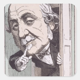 Caricature of Albert, Duc de Broglie Square Sticker