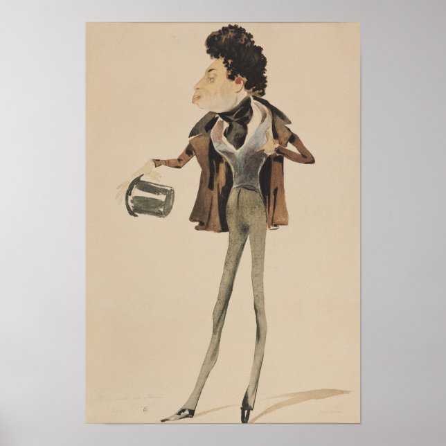 Caricature of Alexander Dumas Pere Poster (Front)
