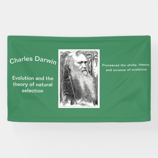 Caricature of Charles Darwin Banner (Horizontal)