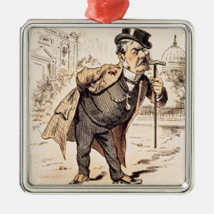 Caricature of Chester Alan Arthur, c.1883 Metal Tree Decoration