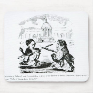 Caricature of Delacroix and Ingres Mouse Mat