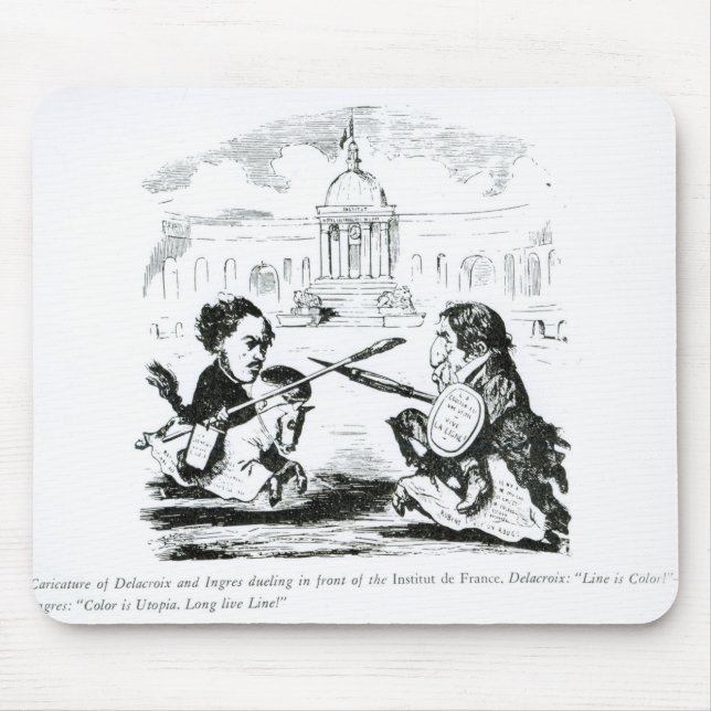 Caricature of Delacroix and Ingres Mouse Mat (Front)