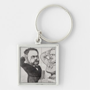 Caricature of Emile Zola Key Ring