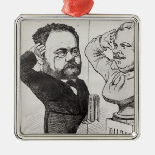 Caricature of Emile Zola Metal Tree Decoration