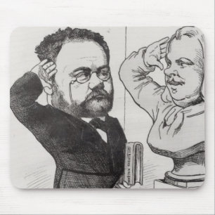 Caricature of Emile Zola Mouse Mat