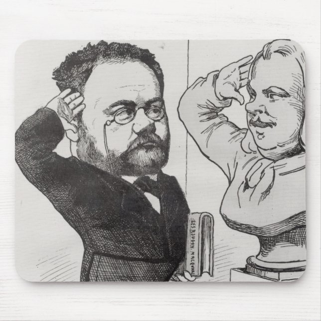 Caricature of Emile Zola Mouse Mat (Front)