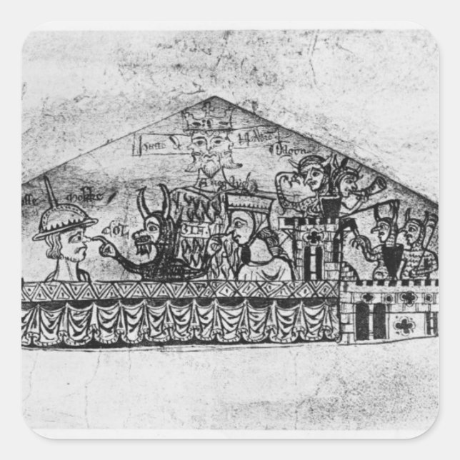 Caricature of English Jews, from a Haggadah Square Sticker (Front)