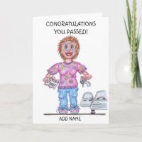 Caricature of Female Just Passed Driving Test