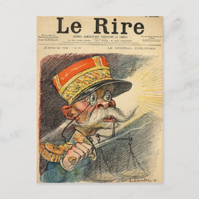 Caricature of General Zurlinden Postcard (Front)
