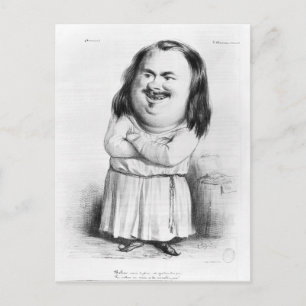 Caricature of Honore de Balzac Postcard