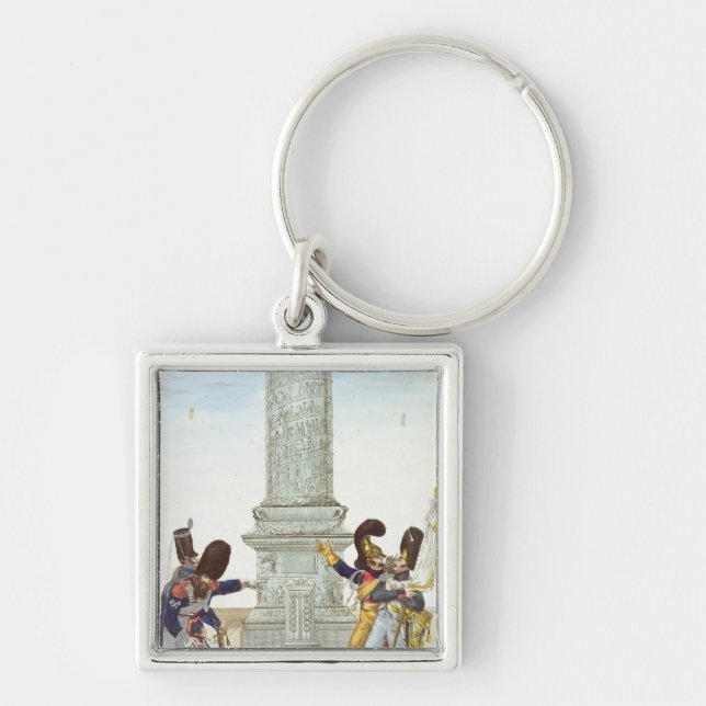 caricature of soldiers at the Colonne Vendome Key Ring (Front)