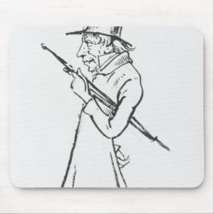 Caricature of Soren Aabye Kierkegaard Mouse Mat