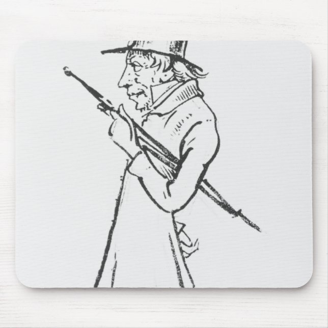 Caricature of Soren Aabye Kierkegaard Mouse Mat (Front)