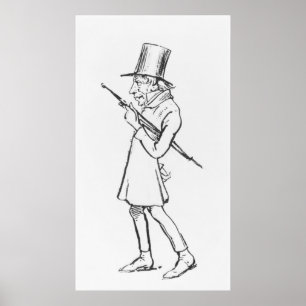 Caricature of Soren Aabye Kierkegaard Poster