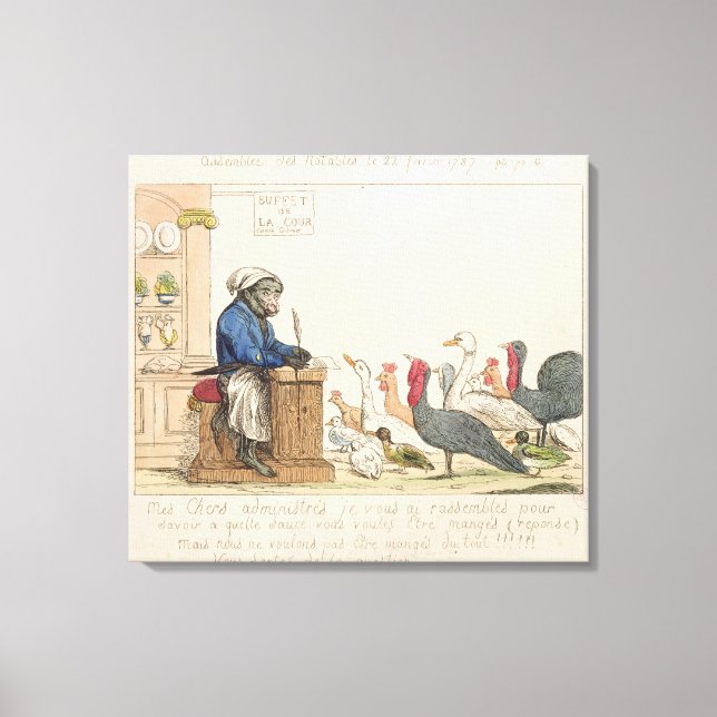 Caricature of the Assembly of Notables Canvas Print (Front)