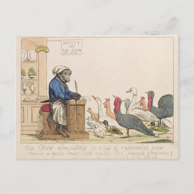Caricature of the Assembly of Notables Postcard (Front)