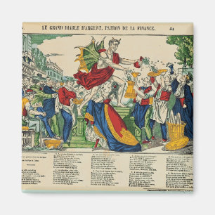 Caricature of the Demon of Money, 1860 Magnet