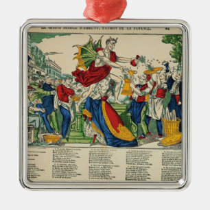 Caricature of the Demon of Money, 1860 Metal Tree Decoration