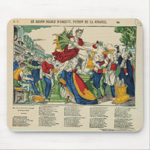 Caricature of the Demon of Money, 1860 Mouse Mat