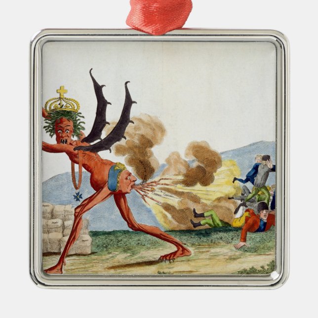 Caricature of the English Government, 1793 Metal Tree Decoration (Front)