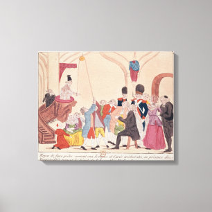 Caricature of the way to make aristocratic canvas print