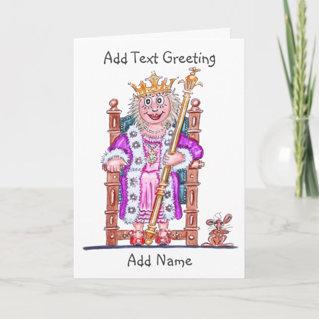 Caricature of Woman Queen or Princess Card (Front)