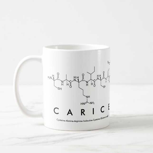 Carice peptide name mug (Left)