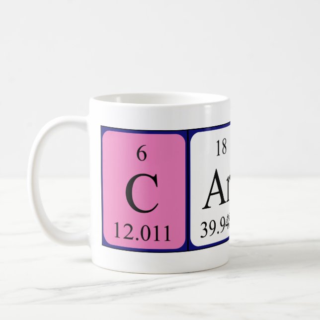 Carice periodic table name mug (Left)