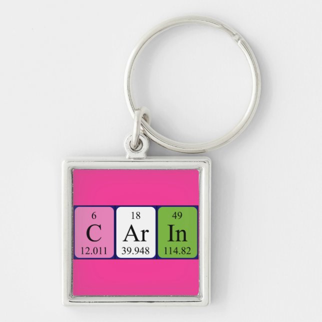Carin periodic table name keyring (Front)