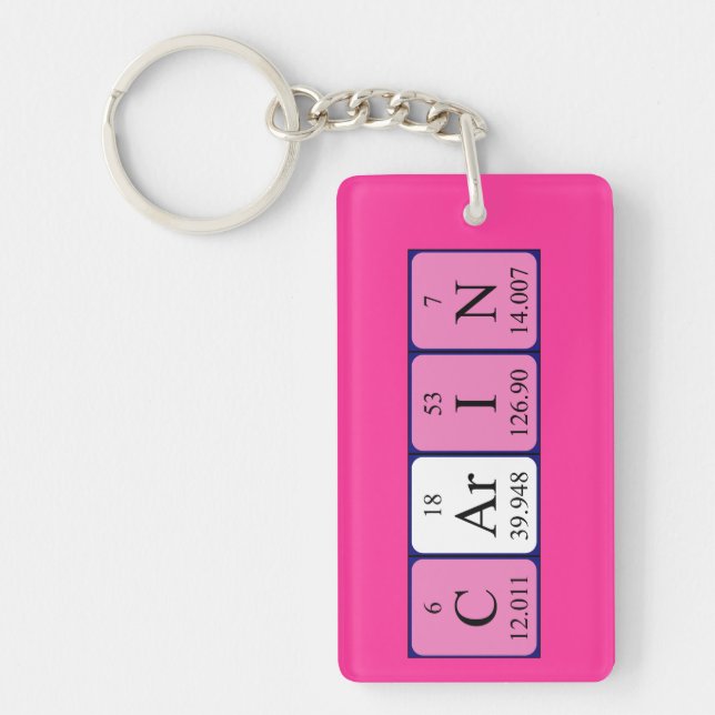 Carin periodic table name keyring (Front)