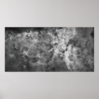 Carina Nebula: black and white Poster