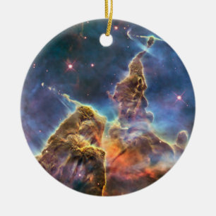 Carina Nebula by the Hubble Space Telescope Ceramic Tree Decoration
