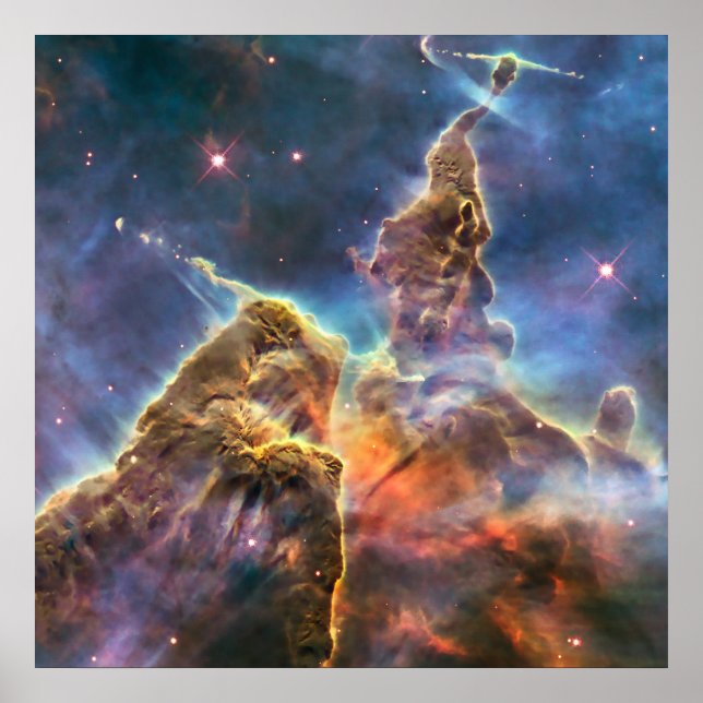 Carina Nebula by the Hubble Space Telescope Poster (Front)