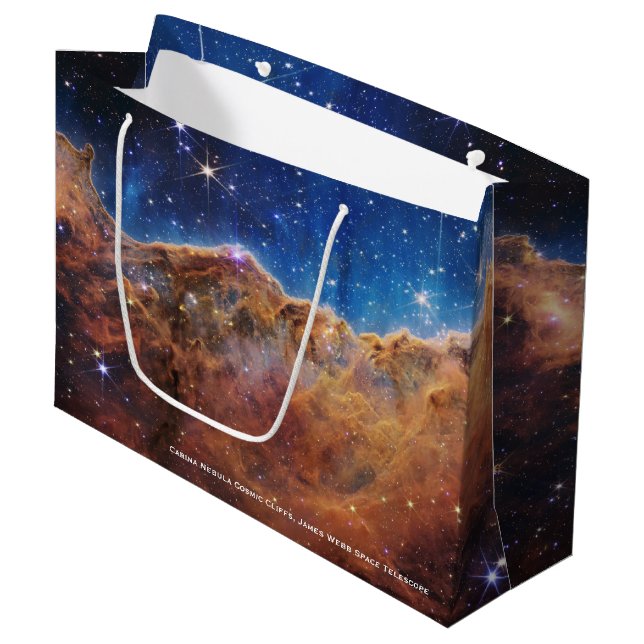Carina Nebula Cosmic Cliffs James Webb Hi-Res Large Gift Bag (Front Angled)