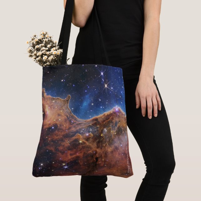 Carina Nebula Cosmic Cliffs James Webb Hi-Res Tote Bag (Close Up)