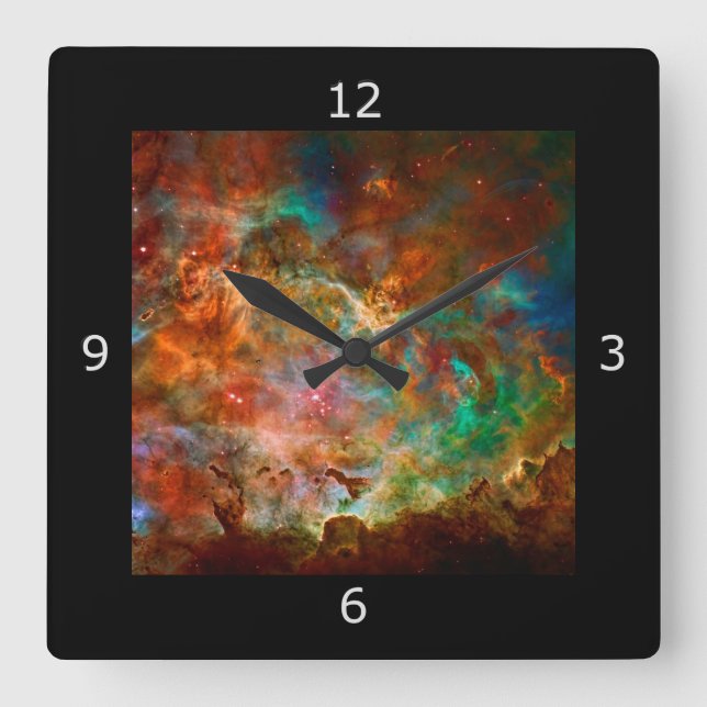Carina Nebula in Argo Navis constellation Square Wall Clock (Front)