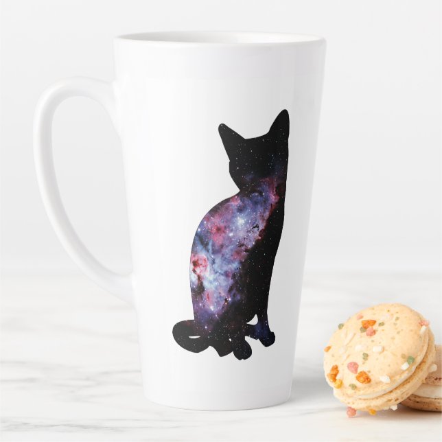 Carina Nebula Milky Way Galaxy Cat Silhouette Mug (In Situ)