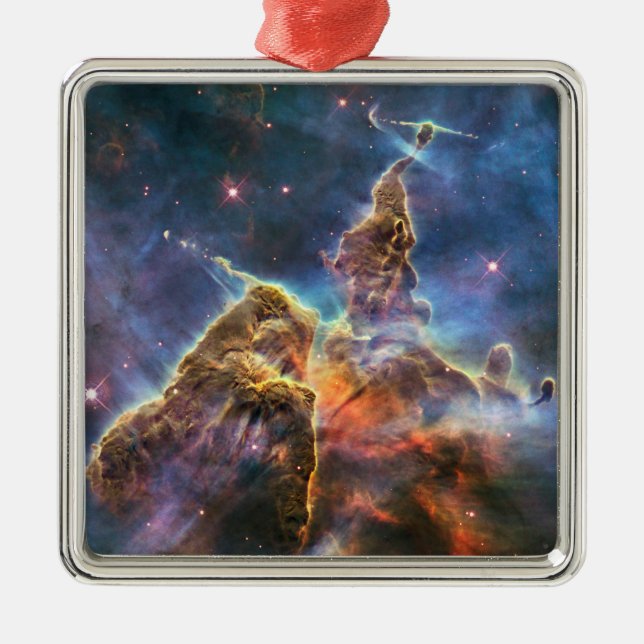 Carina Nebula Print Metal Tree Decoration (Front)
