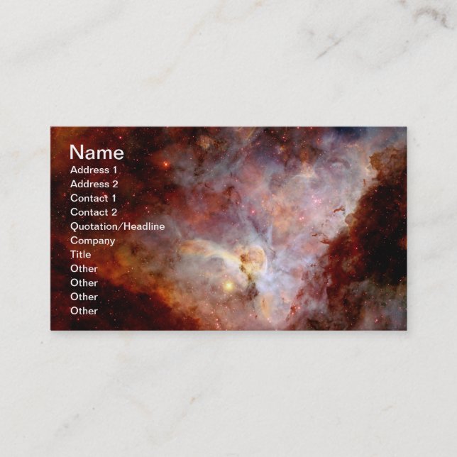 Carina Nebula Southern Hemisphere Business Card (Front)