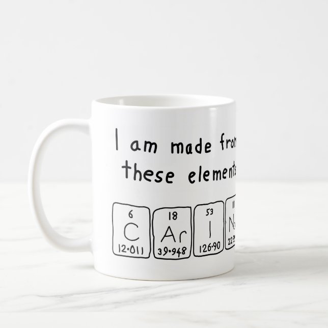 Carina periodic table name mug (Left)