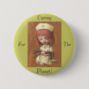Caring 6 Cm Round Badge