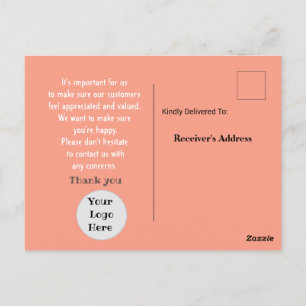 Caring a customer postcard