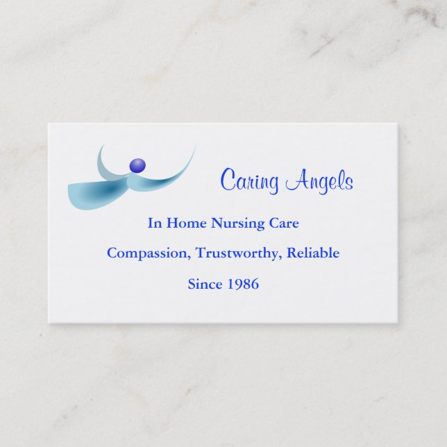 Caring Angels Nursing Care Business Card (Front)