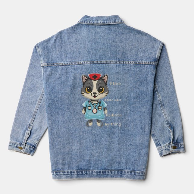 Caring Cat Nurse: It's My Thing Denim Jacket (Back)