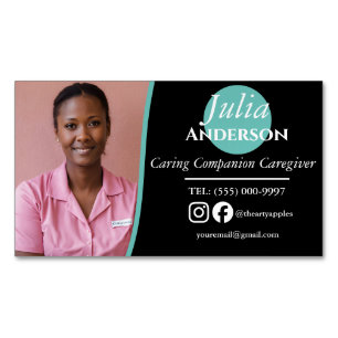 Caring Companion Caregiver Magnetic Business Card