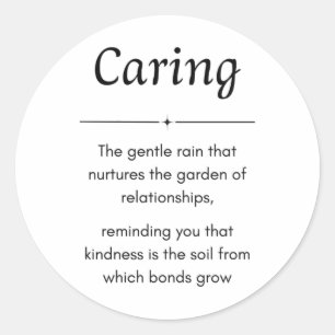 Caring Definition Minimalist Sticker - Black White
