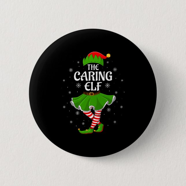 Caring Elf Christmas Family Girls Women Elf Squad  6 Cm Round Badge (Front)