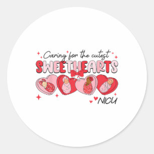 Caring For Sweethearts Nicu Nurse Valentine Swaddl Classic Round Sticker