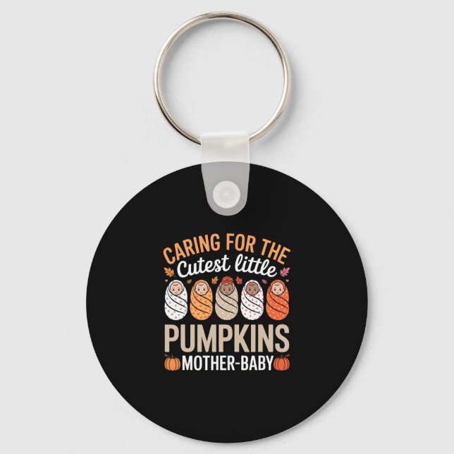 Caring For The Cutest Little Pumpkins Halloween Ni Key Ring (Front)